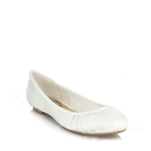 Debenams Ivory Satin Pleated Pumps